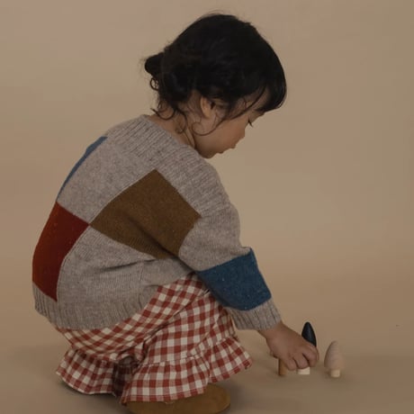 【organic zoo】Block Patchwork Wool Jumper
