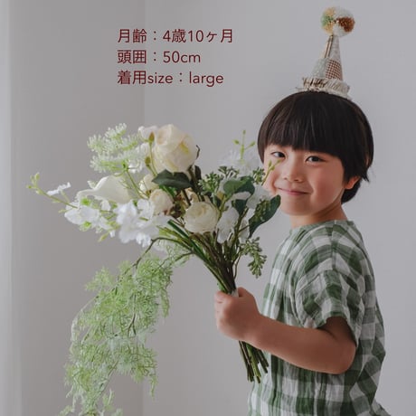 【kruhitkalove】Patchwork Flowers Cotton Party Hat / Green