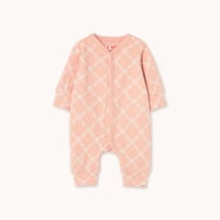 【TINYCOTTONS】FLOWER GRID RIB ONE-PIECE *wild rose*