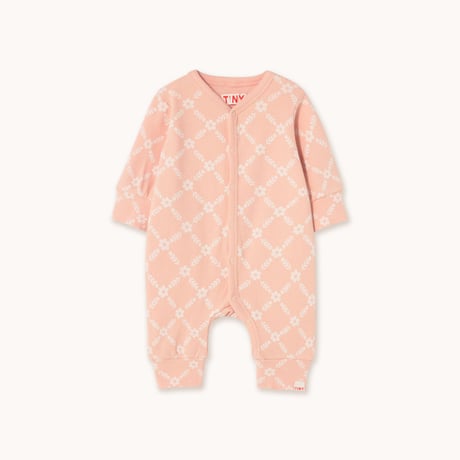 【TINYCOTTONS】FLOWER GRID RIB ONE-PIECE *wild rose*