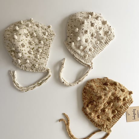 【babytoly 】 popcorn bonnet/confetti caramel