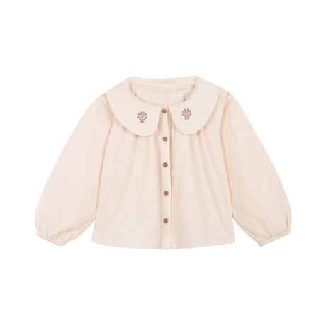 【birinit】Ivory embroidered girl shirt
