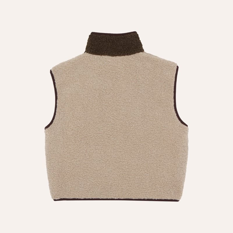 新品‼️the campamento Teddy Vest ベスト 3y the campamento】GREEN AND ECRU TEDDY VEST | lana