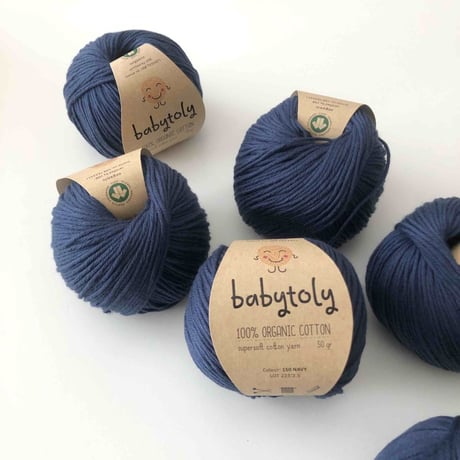 予約【babytoly】NAVY//Organic cotton yarns