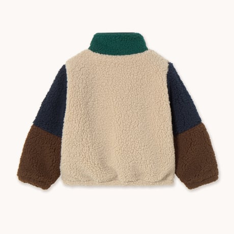 【TINYCOTTONS】COLOR BLOCK POLAR SHERPA JACKET *dark green*