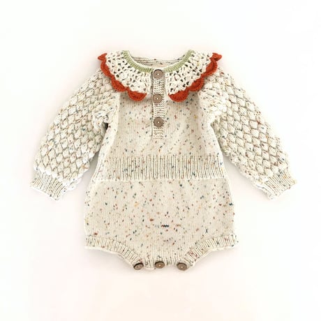 予約【babytoly 】adele romper with collars/confetti