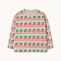 【TINYCOTTONS】CHERRY PATTERN RIB TEE *light cream heather*