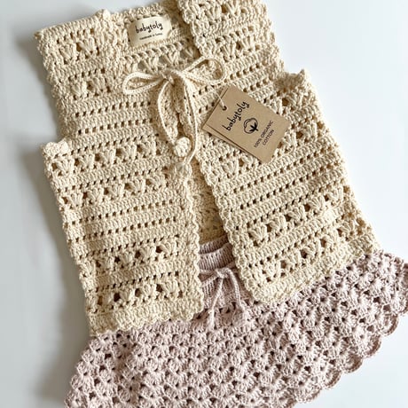 予約【babytoly】fiona crochet vest