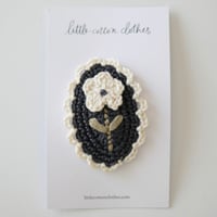 【Little Cotton Clothes】Crochet Hair Clip Dahlia - Blue