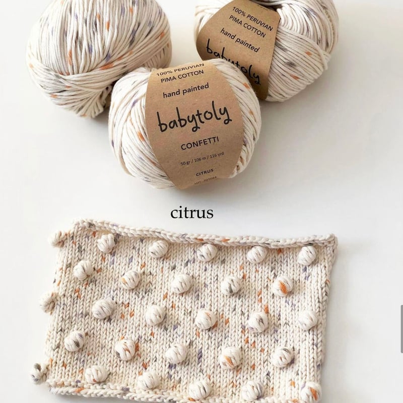 babytoly】 popcorn bonnet /Confetti yarn | lana 