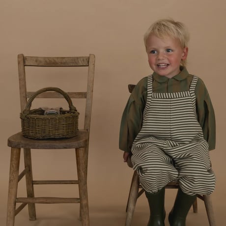 【organic zoo】Fern Stripes Dungarees