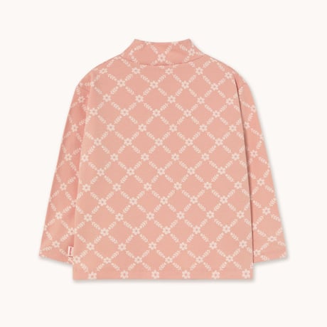 【TINYCOTTONS】FLOWER GRID RIB MOCKNECK *wild rose*