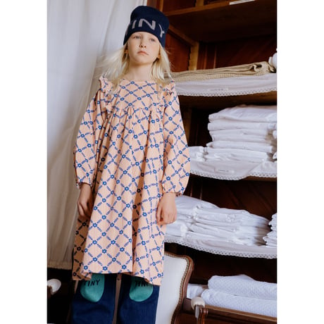 【TINYCOTTONS】FLOWER GRID PRINT DRESS *light cream*