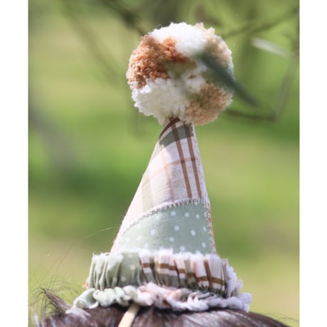 【kruhitkalove】Patchwork Flowers Cotton Party Hat / Green