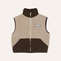 【the campamento】GREEN AND ECRU TEDDY VEST