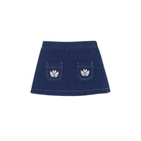 【birinit】Denim embroidered mini skirt girl