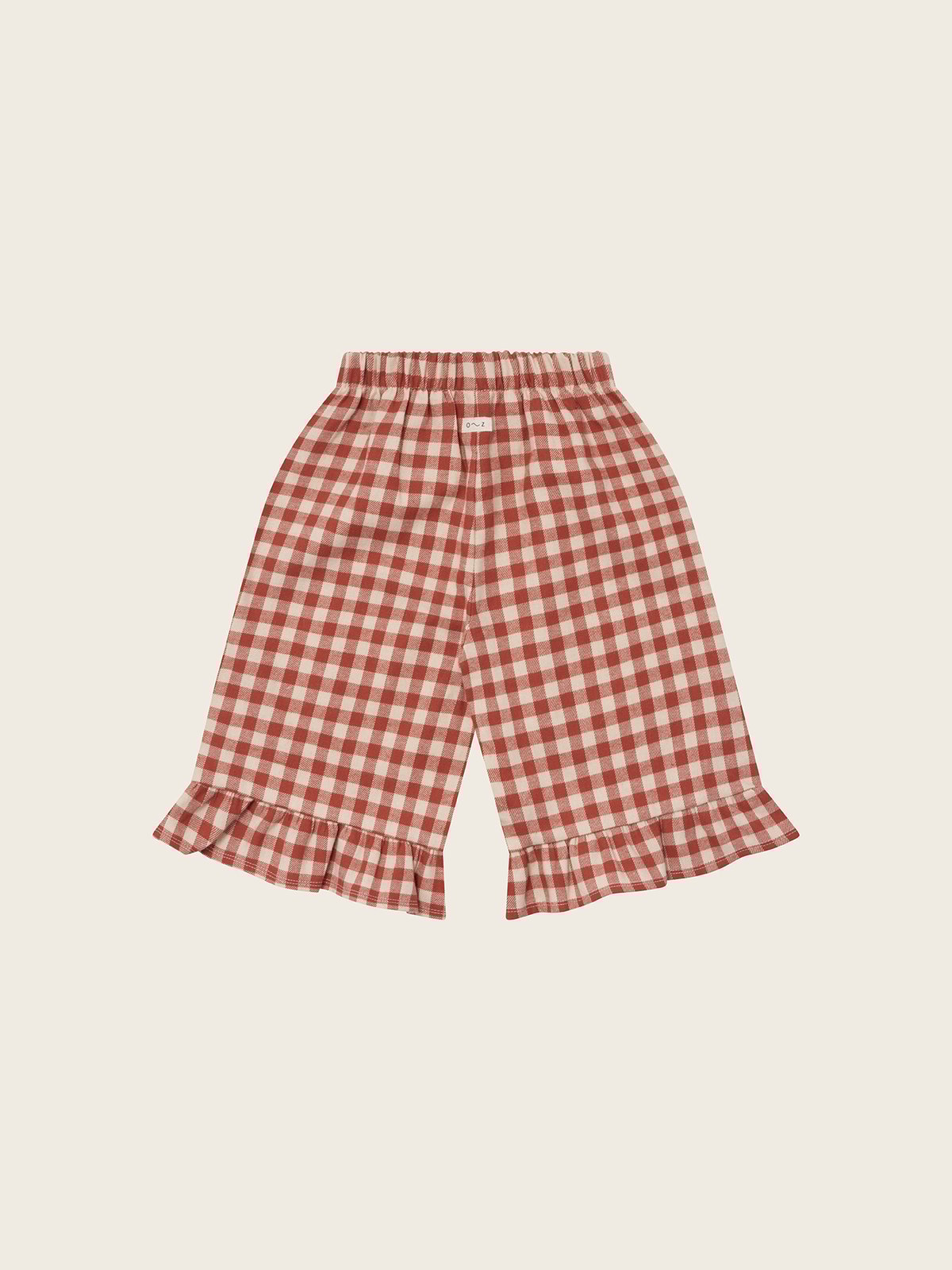 organic zoo】Paprika Gingham Frill Culottes | lana