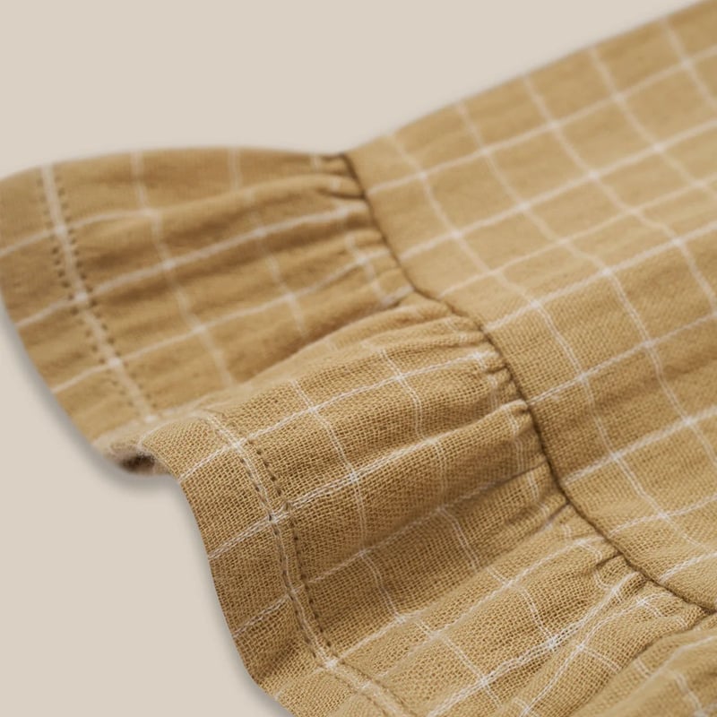 organic zoo】Grid Check Wheat Frill Culottes |