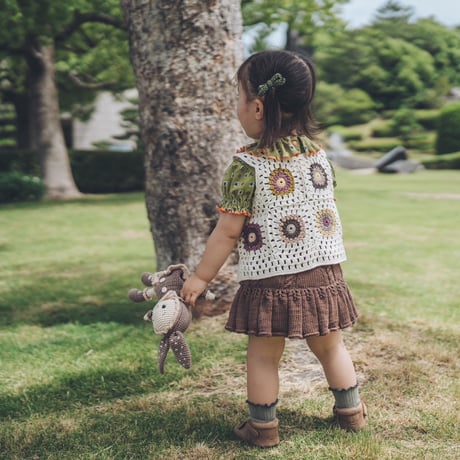 予約【babytoly】Marla Crochet Patchwork Vest /design 1