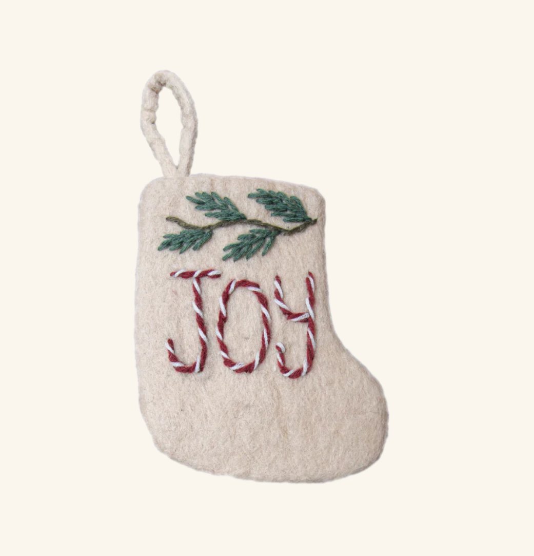 Shirley Bredal】Mini Stocking JOY and Pine Bran