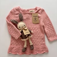 【babytoly】Artemis knit dress long sleeve / salmon pink
