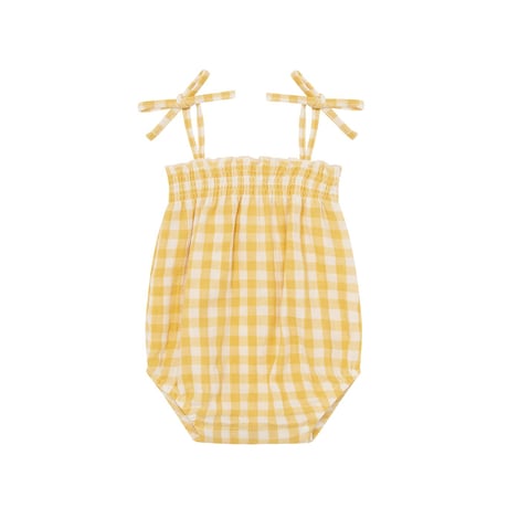 【organic zoo】Honeycomb Gingham Spaghetti Bodysuit