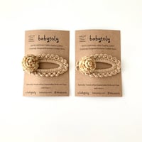 【babytoly 】 crochet mini clips circles/caramel × honey