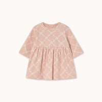 【TINYCOTTONS】FLOWER GRID RIB BABY DRESS *wild rose*