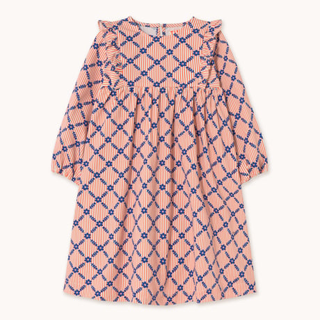 【TINYCOTTONS】FLOWER GRID PRINT DRESS *light cream*