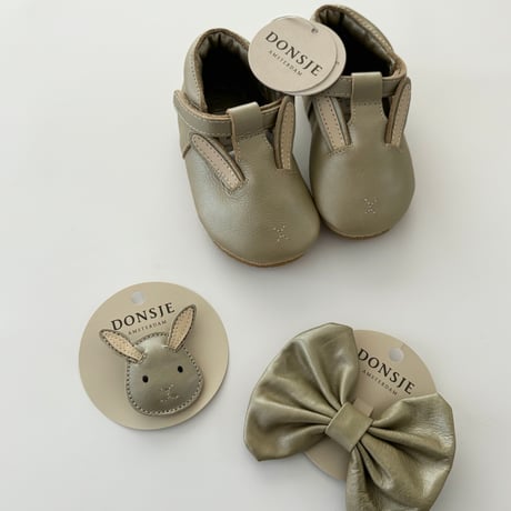 【DONSJE】Floor Exclusive Hairclip | Champagne Metallic Leather