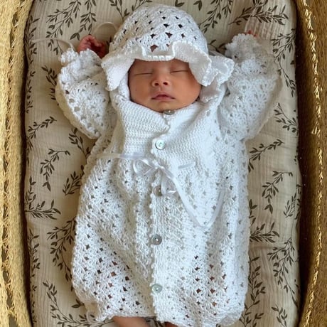 【babytoly×lana 】 CROCHET CEREMONY DRESS&bonnet set