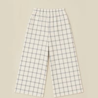 【organic zoo】Women's Navy Window Check Wide Leg Pants