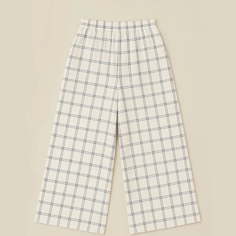 【organic zoo】Women's Navy Window Check Wide Leg Pants