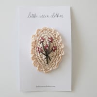 【Little Cotton Clothes】 Crochet Hair Clip Bunch of Flowers - Cream
