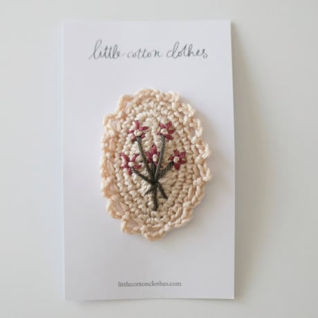 ラスト1【Little Cotton Clothes】 Crochet Hair Clip Bunch of Flowers - Cream