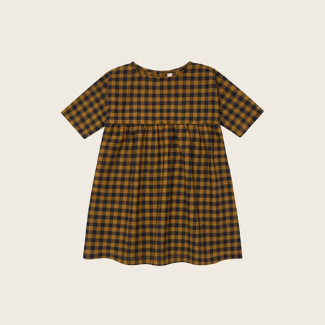 【organic zoo】Blueberry Gingham Gather Dress