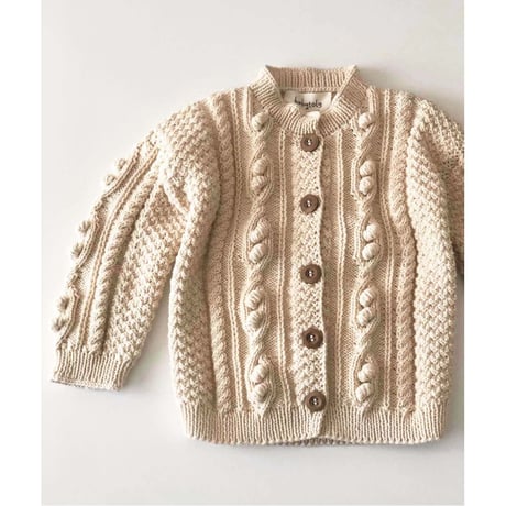 予約【babytoly】cable popcorn cardigan