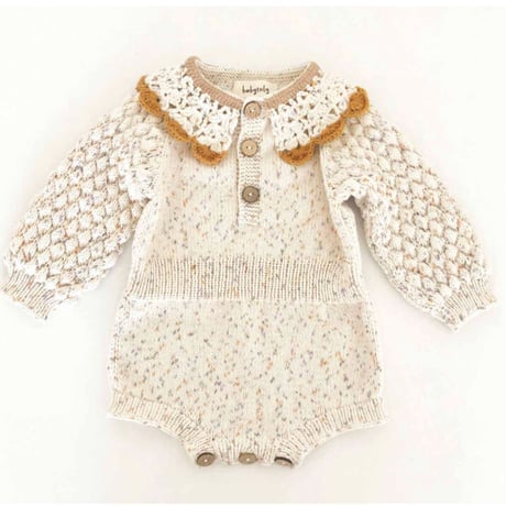 予約【babytoly 】adele romper with collars/confetti
