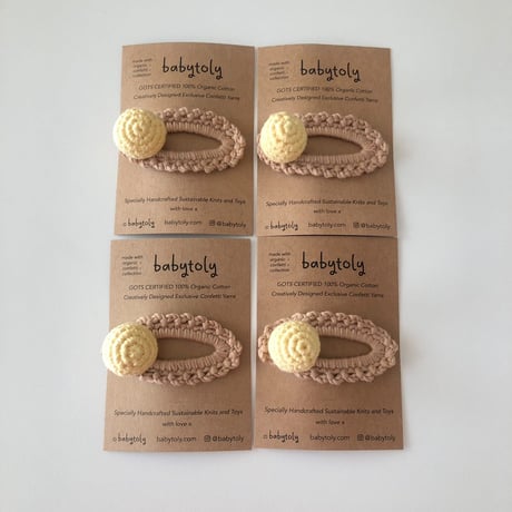 【babytoly 】 crochet mini clips circles/canary × sand
