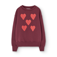 【The Animals Observatory】Hearts Browned Garnet Bear Sweatshirt