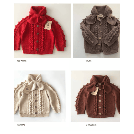 予約【babytoly】HAZEL cardigan w/attached scarf