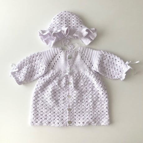 【babytoly×lana 】 CROCHET CEREMONY DRESS&bonnet set
