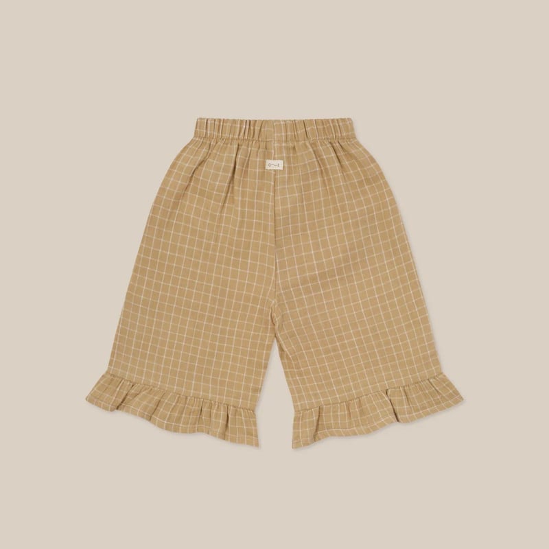 organic zoo】Grid Check Wheat Frill Culottes |