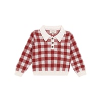 【birinit】Gingham Russet Biri knit sweater kids
