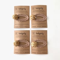 【babytoly 】 crochet mini clips circles/caramel × birch