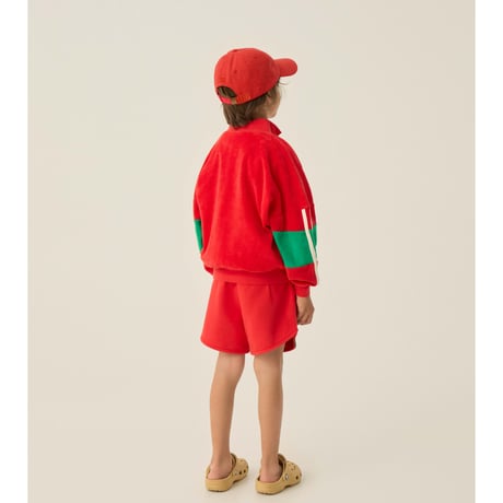 【the campamento】Red Color Block Zipped Sweatshirt
