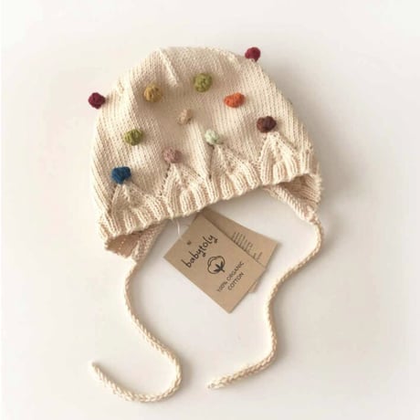 予約【babytoly】rainbow blossom popcorn bonnet