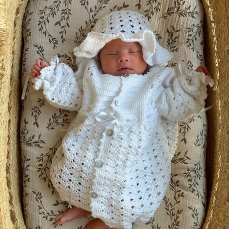 【babytoly×lana 】 CROCHET CEREMONY DRESS&bonnet set