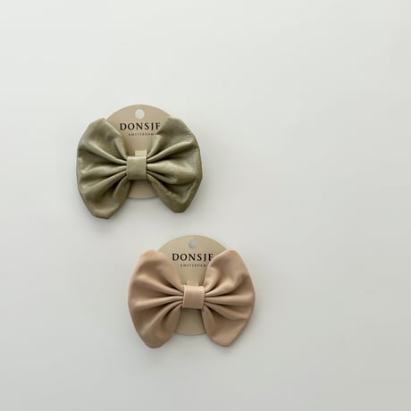 【DONSJE】Floor Exclusive Hairclip | Champagne Metallic Leather