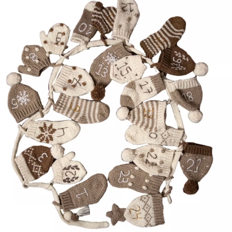 週末限定値下げ！アドベントカレンダー　Shirleybredal Handmade Multicolor Wool Advent Calendar | Handcrafted Wool Decor